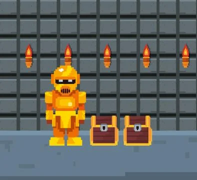 Pixelated video game Stock Illustration