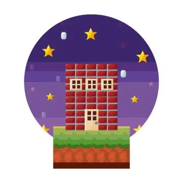 Pixelated video game Ilustración de archivo