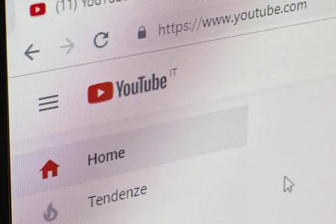  Pixelated view of the screen with access to Youtube, the famous video str... Foto stock