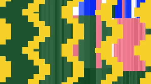 Pixelated Waves 8 Stock Footage 252097517