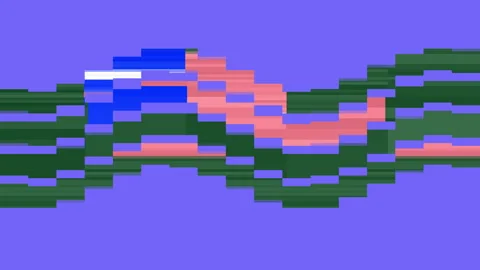 Pixelated Waves 9 Stock Footage 252097521