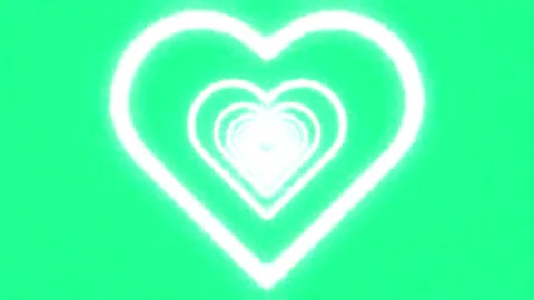 Pixelated White Heart Loop Zoom In Animation Green Screen filter Noise Texture Stock Footage 328100085