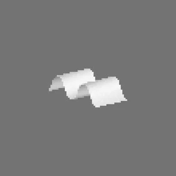 Pixelated white paper sheets illustration. Simple pixel art of two white sheets Illustrazione stock