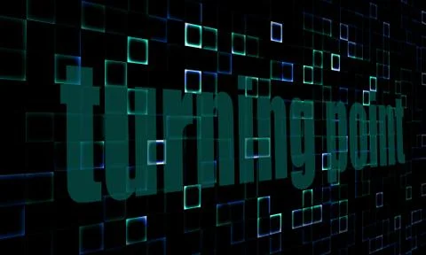 Pixelated words turning point on digital background Stock Illustration
