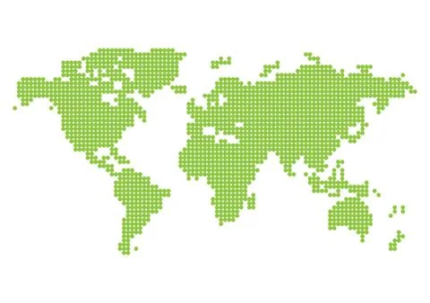 Pixelated world map Stockillustratie