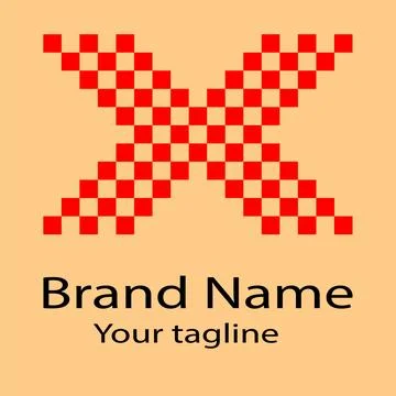 The Pixelated X: Intersection and Digitality logo design Stock Illustration