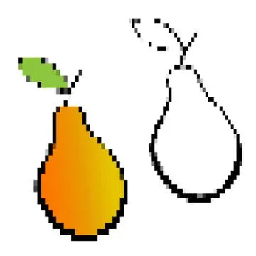 Pixelated yellow pears. Stock Illustration