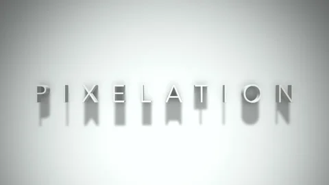 Pixelation 3D title animation with shadows on a white background Stock Footage 297671645