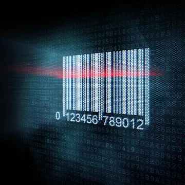 Pixeled barcode illustration 스톡 일러스트