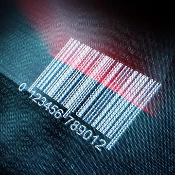 Pixeled barcode illustration Stock Illustration