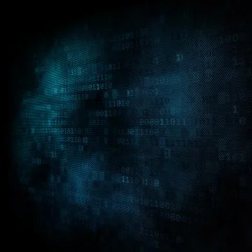 Pixeled binary background on digital screen Stock-Illustration