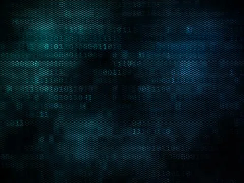 Pixeled binary background on digital screen Stock-Illustration