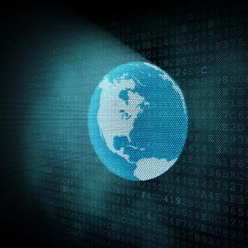 Pixeled earth globe illustration Stock Illustration