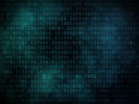 Pixeled financial background on digital screen Stock-Illustration