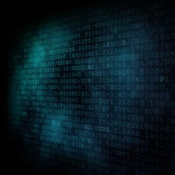 Pixeled financial background on digital screen Stock-Illustration
