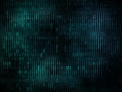 Pixeled hexagonal background on digital screen Stock-Illustration