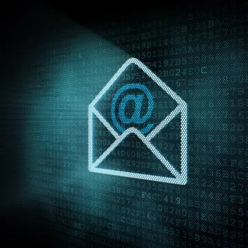 Pixeled mail envelop illustration Stock Illustration