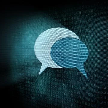 Pixeled speech bubble illustration Illustrazione stock