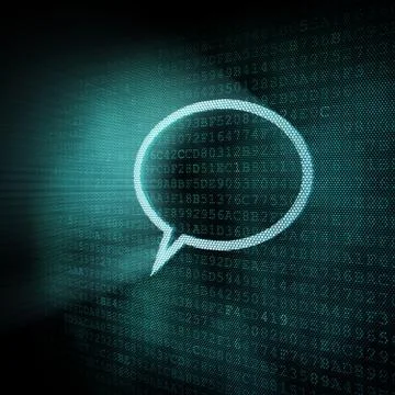 Pixeled speech bubble illustration Illustrazione stock