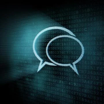 Pixeled speech bubble illustration Illustrazione stock