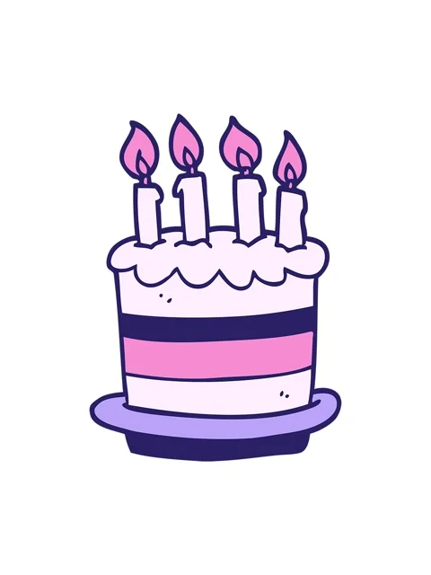 Pixelize effect animation of birthday cake cartoon Stock Footage 324477892