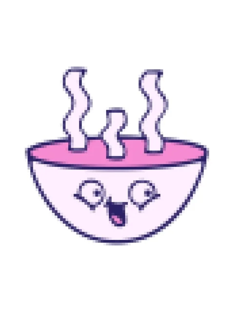Pixelize effect animation of a bowl of hot soup illustration Stock Footage 324451635