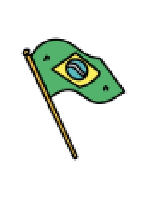 Pixelize effect animation of brazil national flag waving around Stock Footage 324428090
