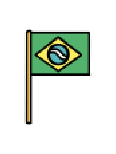 Pixelize effect animation of brazil national flag with pole Stock Footage 324458690
