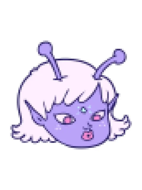 Pixelize effect animation of cartoon alien space girl face Stock Footage 324240612