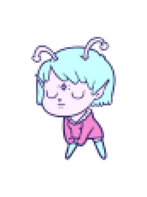 Pixelize effect animation of cartoon of alien girl Stock Footage 324357991