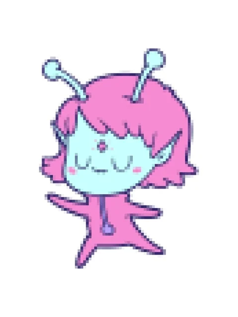 Pixelize effect animation of cartoon alien girl Stock Footage 324400562