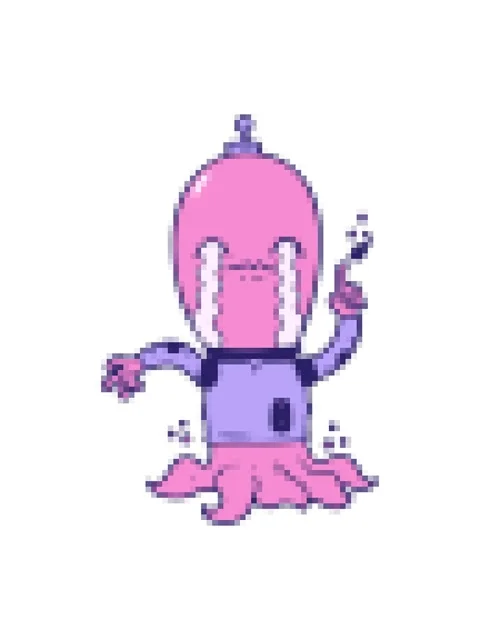 Pixelize effect animation of cartoon alien drawing Stock Footage 324425441