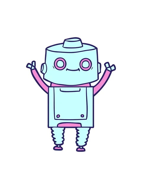 Pixelize effect animation of a cartoon android Stock Footage 324359878