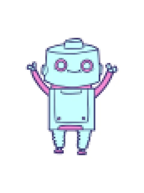 Pixelize effect animation of a cartoon android Stock Footage 324410589