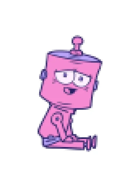 Pixelize effect animation of a cartoon android character Stock Footage 324489537