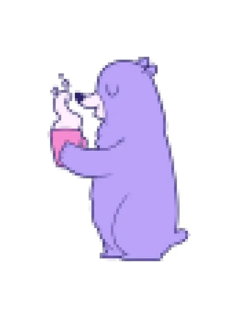 Pixelize effect animation of cartoon bear with hot drink Video stock 324274253