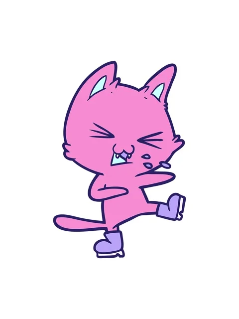 Pixelize effect animation of cartoon cat hissing wearing big boots Stock Footage 324043945