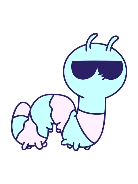 Pixelize effect animation of cartoon of a cute bug wearing sunglasses Stock Footage 324351957