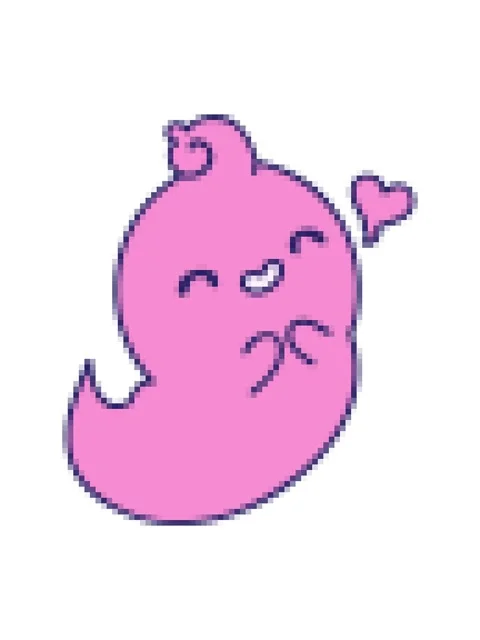 Pixelize effect animation of a cartoon of a cute ghost in love Video stock 324453539