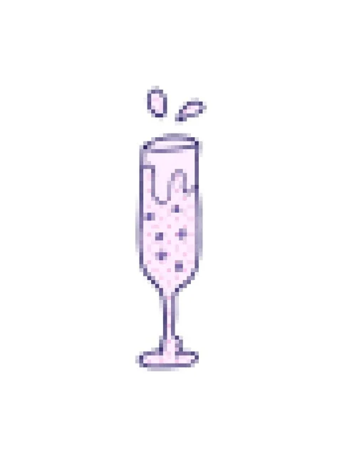 Pixelize effect animation of cartoon doodle glass of champagne Stock Footage 324046320
