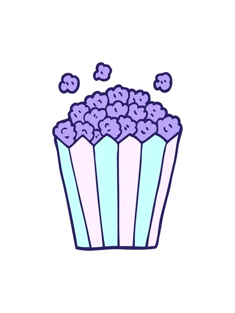 Pixelize effect animation of a cartoon doodle cinema popcorn Stock Footage 324076493