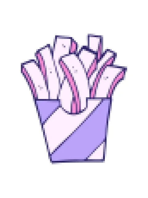Pixelize effect animation of cartoon doodle fries Stock Footage 324106967