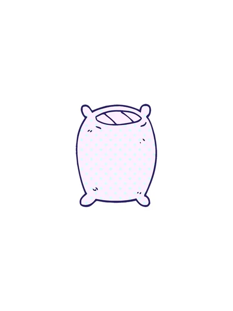 Pixelize effect animation of cartoon doodle bedtime pillow Stock Footage 324110053