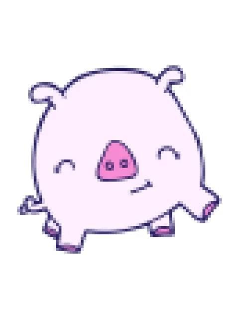 Pixelize effect animation of cartoon doodle happy pig Stock Footage 324130257