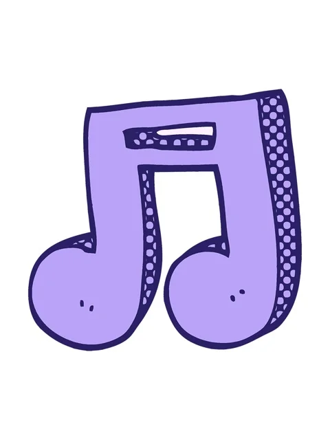 Pixelize effect animation of cartoon doodle musical notes Stock Footage 324130935