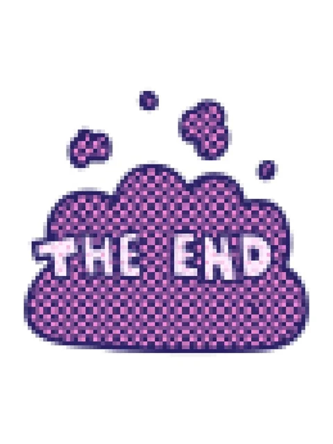 Pixelize effect animation of cartoon doodle the end font Stock Footage 324218478