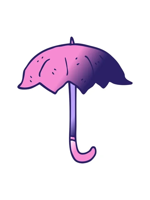 Pixelize effect animation of cartoon doodle open umbrella Stock Footage 324276688