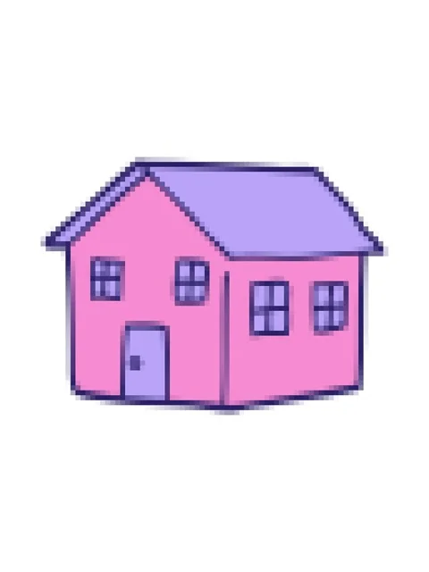 Pixelize effect animation of cartoon doodle traditional house Stock Footage 324284092