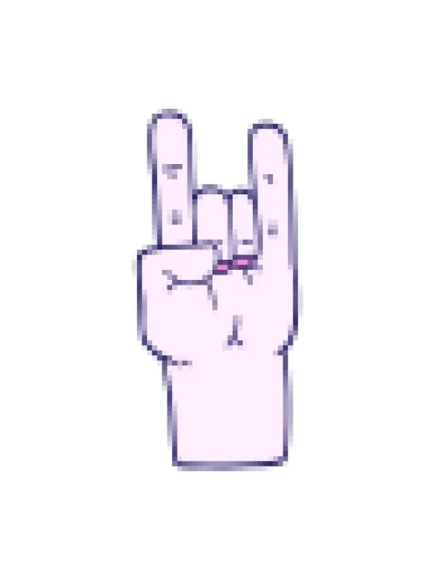 Pixelize effect animation of cartoon doodle rock music hand Video stock 324287235