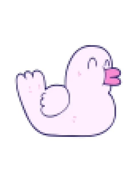 Pixelize effect animation of cartoon doodle happy duck Stock Footage 324318296
